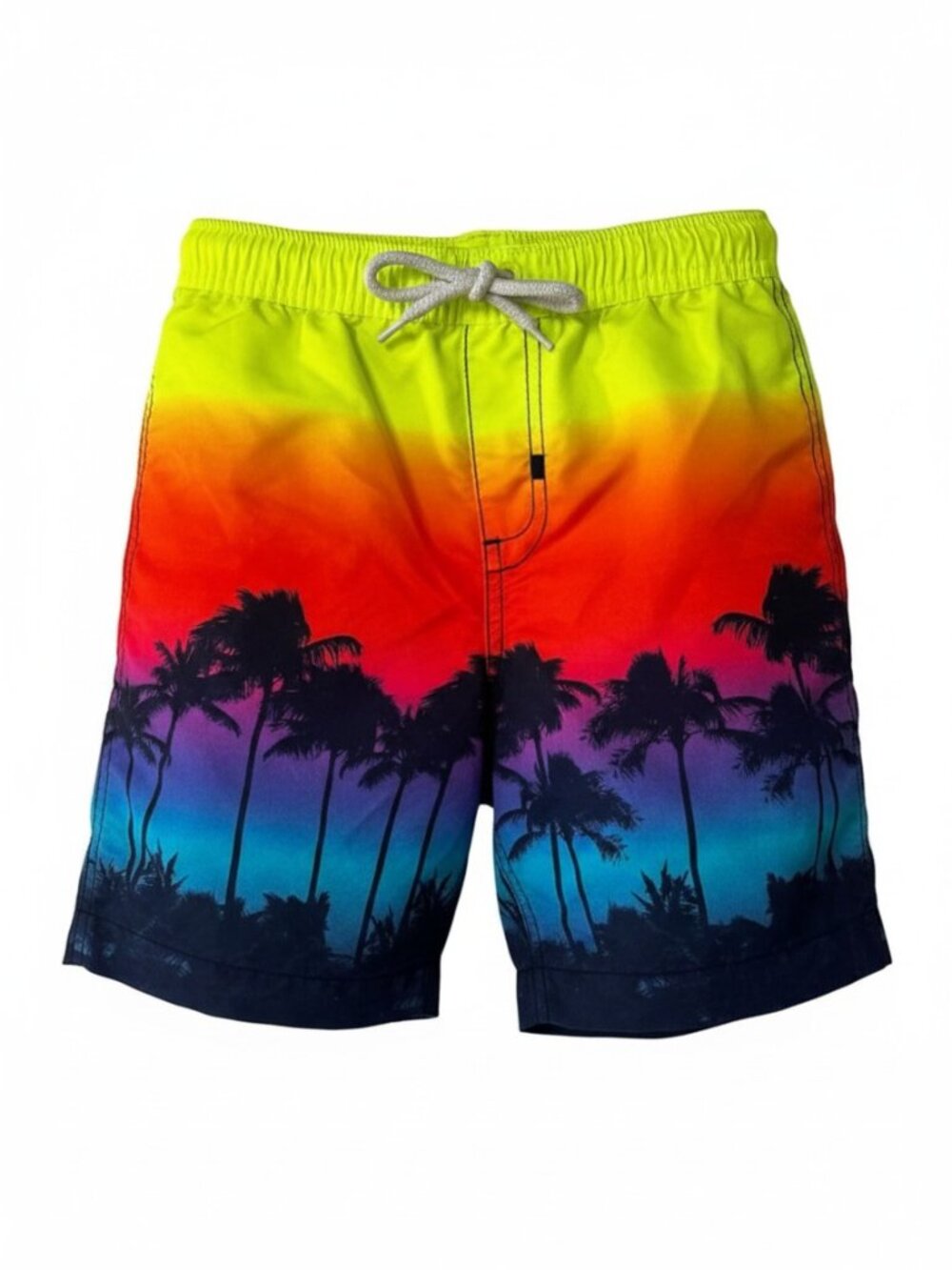 5 for $25✨ Lands' End Neon Yellow and Orange Tropical Sunset Swim Shorts